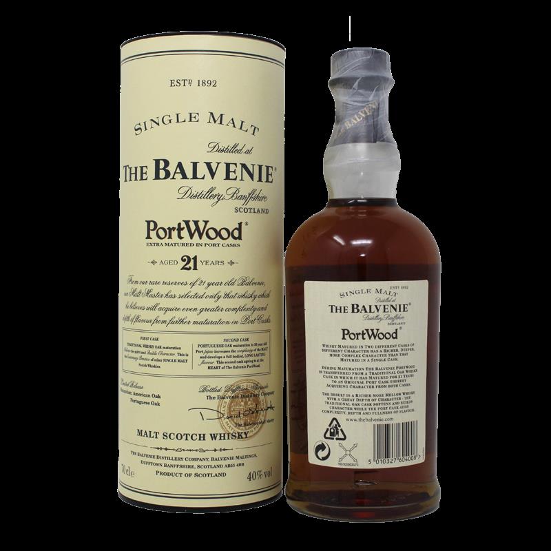 Balvenie 21 Years Port Wood Old Label Single Malt Scotch Whisky  0,7L