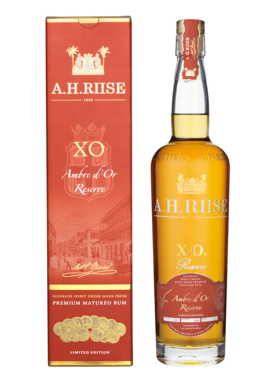 A.H. Riise X.O. Reserve Rum Ambre d&#39;Or 0,7 L