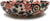 Bunte Servierschale aus Keramik - Salatschüssel mit rot brauner Bemalung Geeignet als Servierschüssel für Beilagen, Snacks oder Obstschüssel