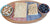 Käsebrett Servierbrett Bambus, Brett aus Holz, Keramik Einlage, Brettchen mit 2 Snack Schalen, Dip Schälchen