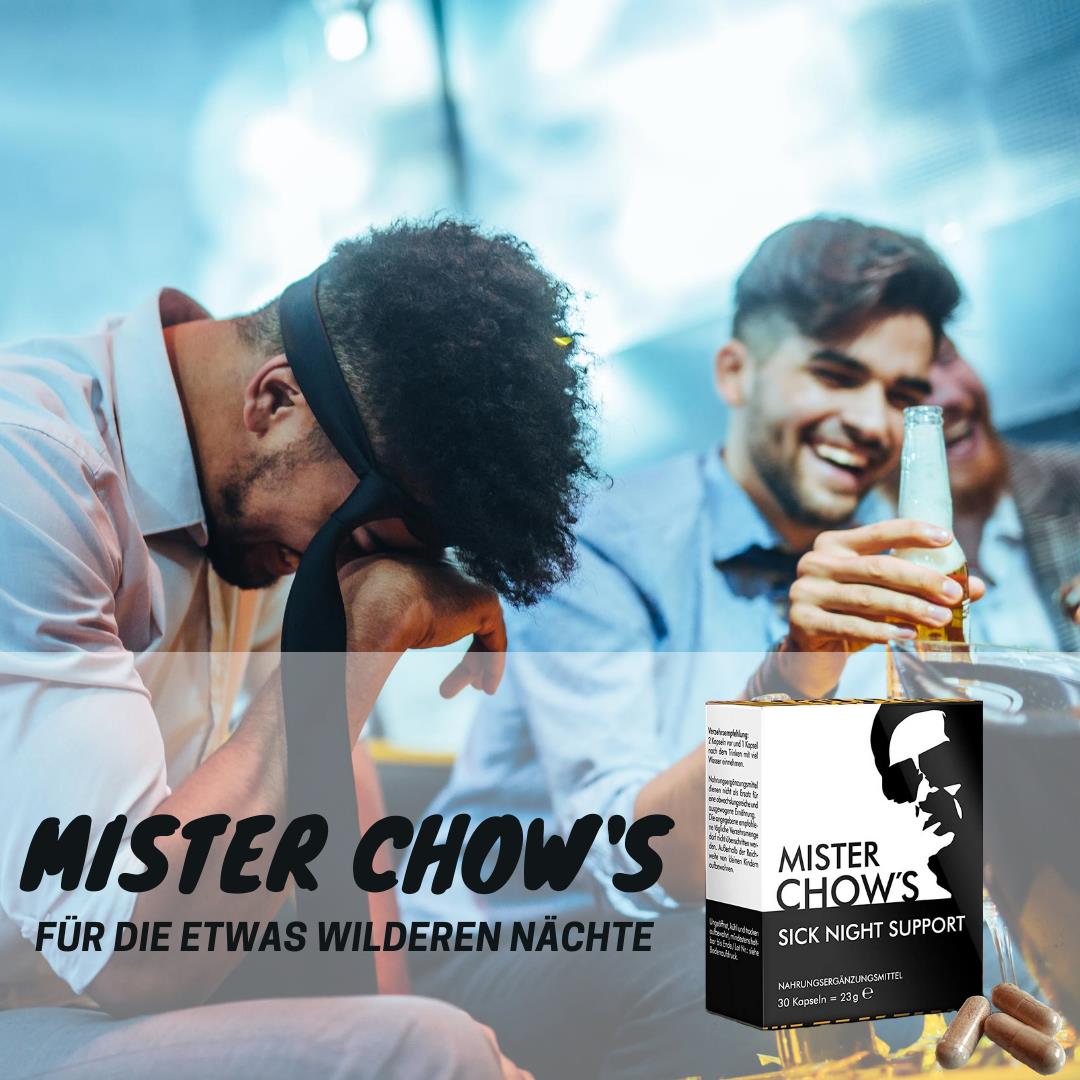 Anti-Kater-Pillen | Original Mister Chow&#39;s Sick Night Support® | 30 Kapseln