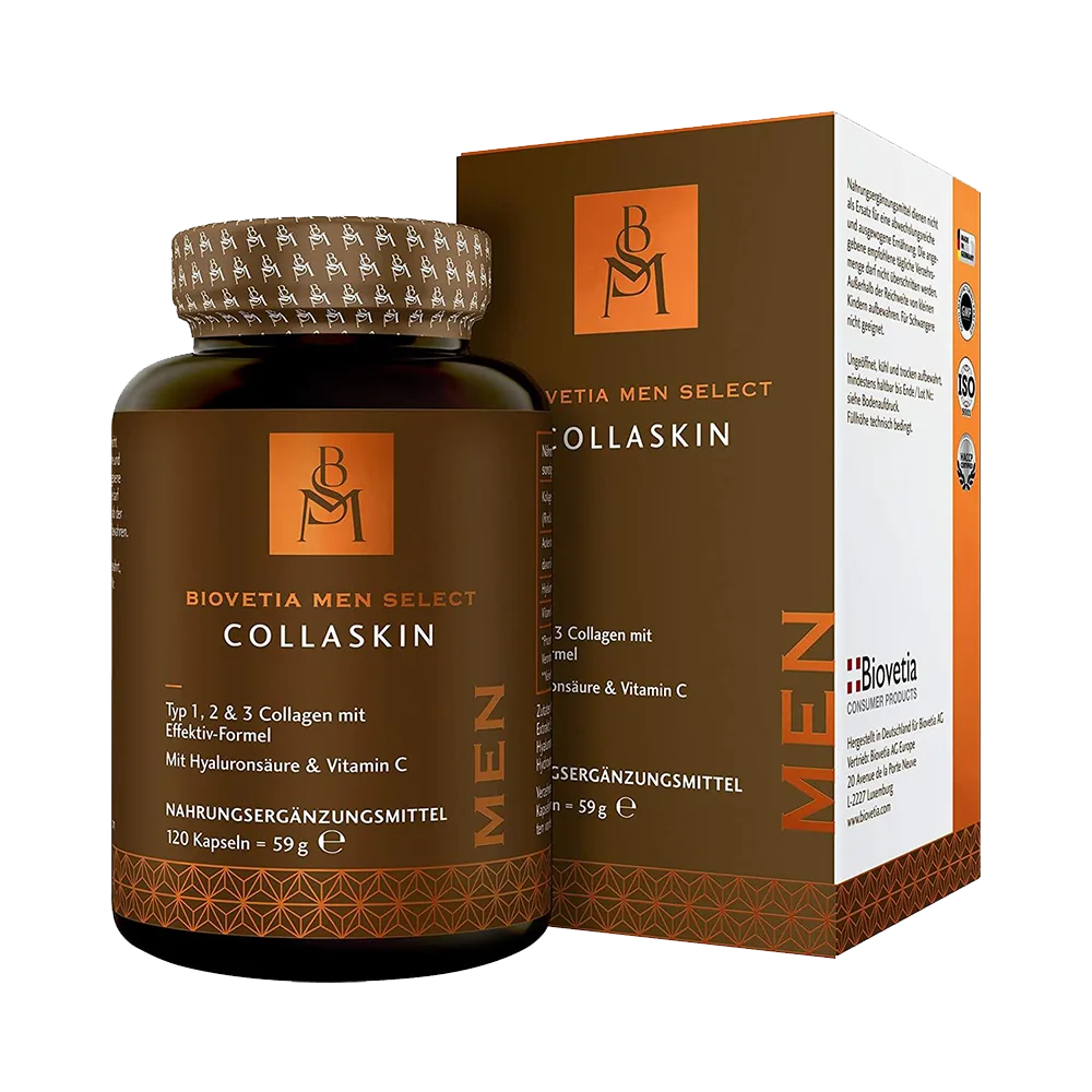 Men Select CollaSkin, Collagen + Hyaluron Anti-Aging Formel speziell für Ihn, 120 Kapseln