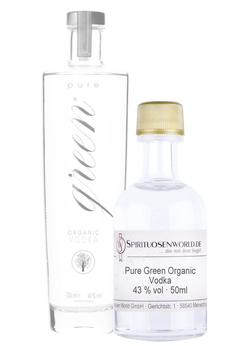 Pure Green Organic Vodka Tastingminiatur 0,05 L