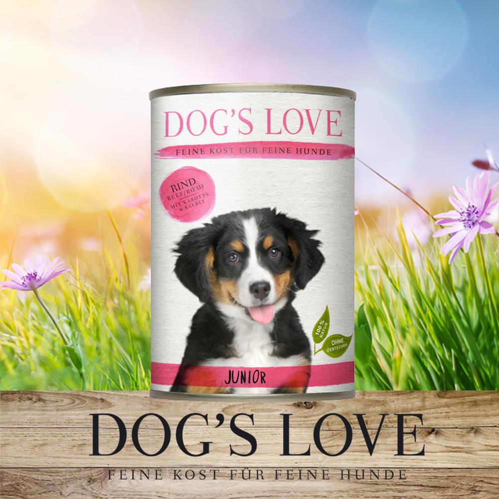 JUNIOR DOG´S LOVE Rind mit Karotte &amp; Salbei