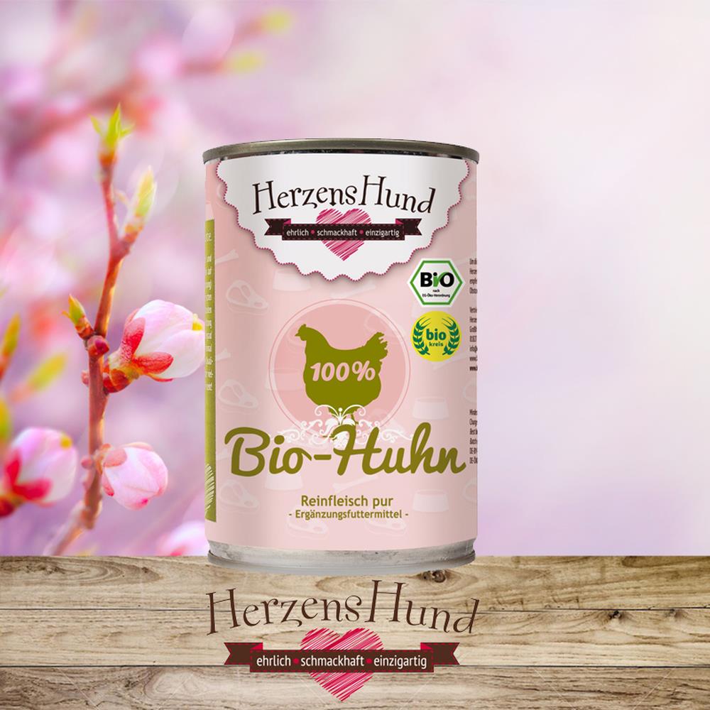 HerzensHund Reinfleisch pur Bio Huhn 400 g