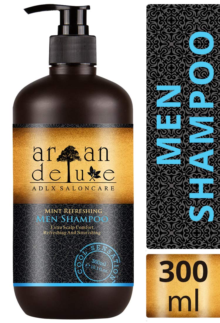 Argan Deluxe Herren Shampoo | Starkes Pflegeshampoo mit Minze | TESTURTEIL SEHR GUT