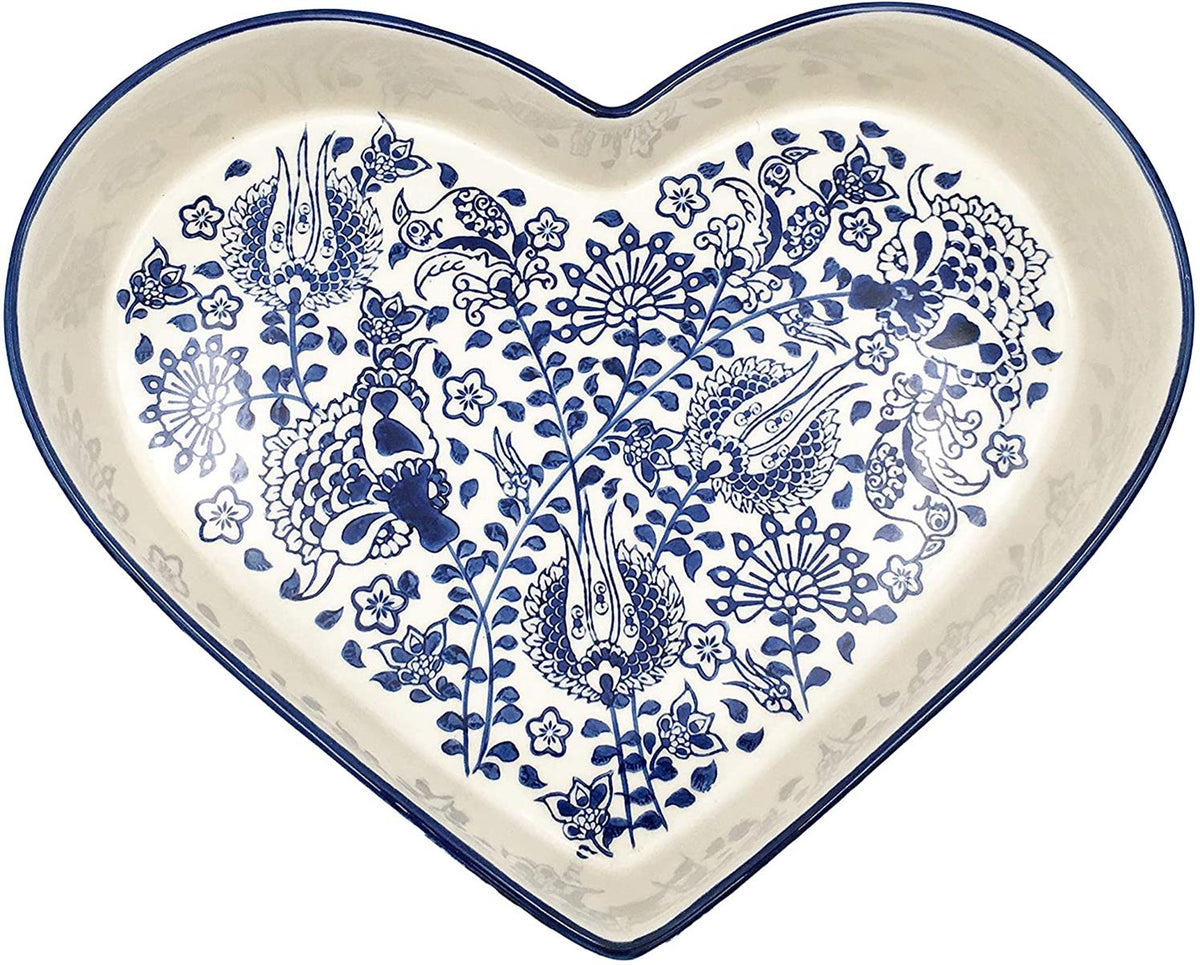 Servierschale aus Keramik - Salatschüssel in Herzform Geeignet als Backform, Snackschüssel und Keramikschüssel