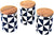 3 Dekorative Aufbewahrungsdosen aus Porzellan mit Deckel aus Akazienholz und Silikondichtung