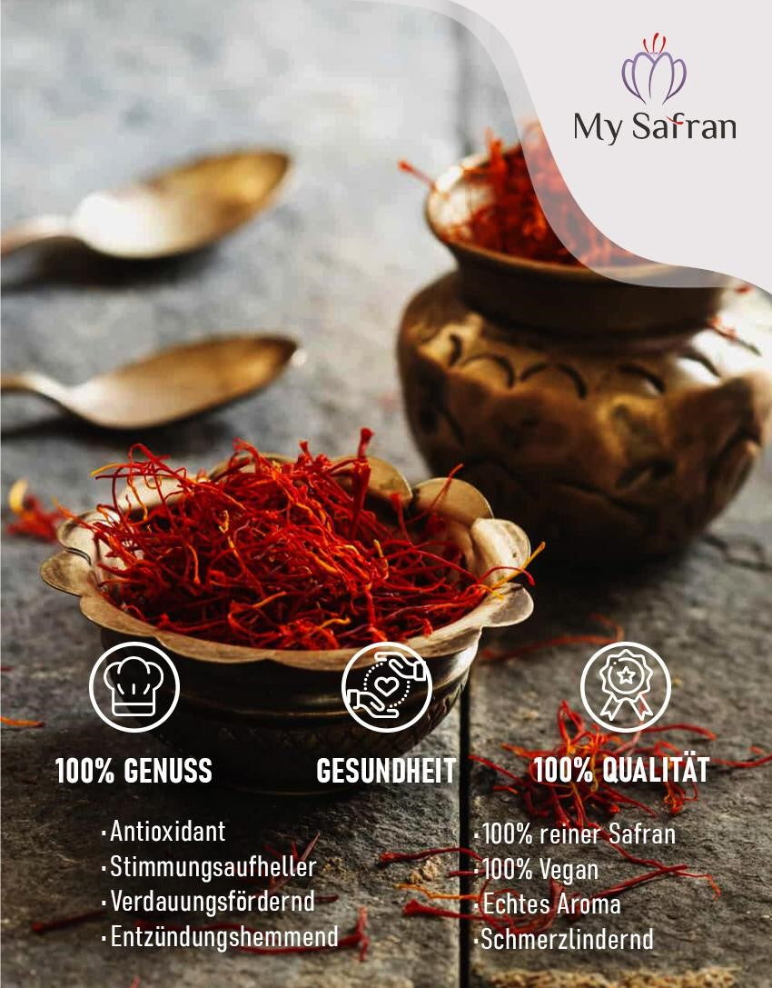 MySafran | Persischer Negin Safran Fäden | 4g inkl. Geschenkverpackung